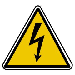 Triangles d’avertissement de risques électriques «Éclair T10» en plastique ou adhésif