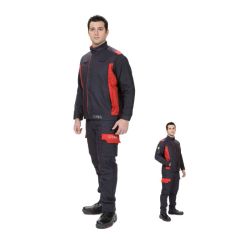 Veste et pantalon Arc Flash Nomex® ATPV 41 cal/cm² Classe 2, bleu marine et rouge