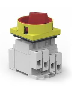 Lastscheidingsschakelaar F1 800V-32A/1000V-16A/1200V-13A (DC-PV1). Deurmontage rood/geel hangslotbaar