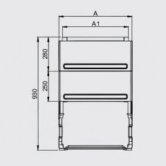 Socle pour armoire DIN2 - RAL 7035