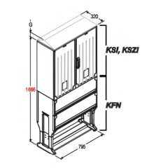  Ensemble armoire socle polyester H1733xL795xP320mm