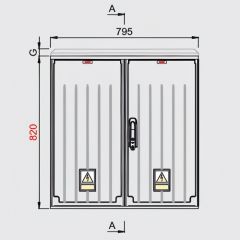  Ensemble armoire socle polyester H1733xL795xP320mm