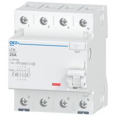 Differentieelschakelaar 4P 25A tot 30mA type AC