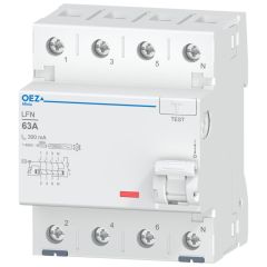 Differentieelschakelaar 4P 63A tot 300mA type AC