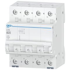 Miniatuur stroomonderbreker LTS 3P+N 25A curve B