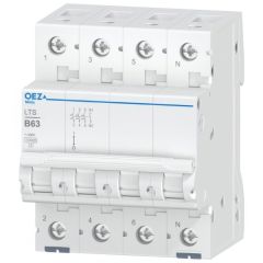 Miniatuur stroomonderbreker LTS 3P+N 63A curve B