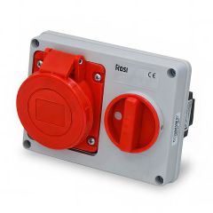 Prise interruptible avec verrouillage pour coffret -Horizontal - Serie 14- IP44 3P+T 16A 380÷415 V